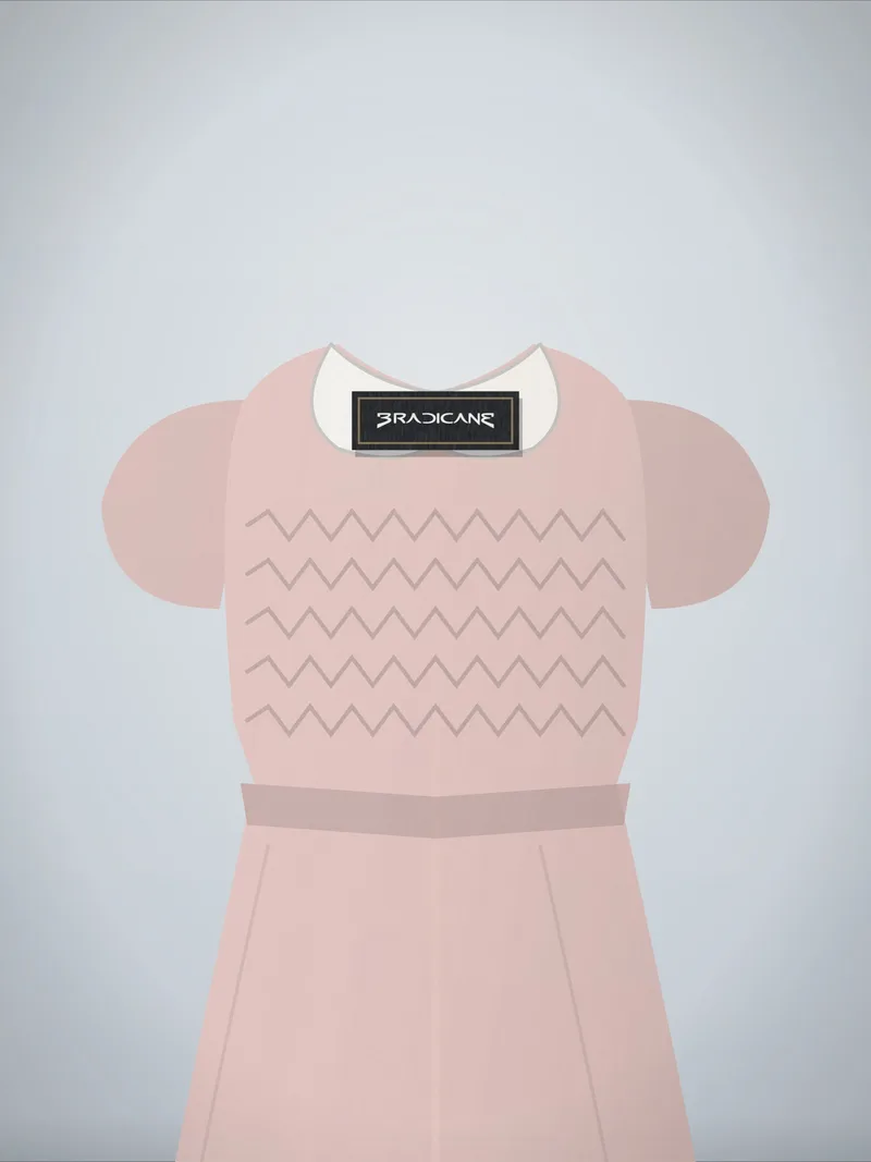 Girls' Smocked Dress in Blush, close-up